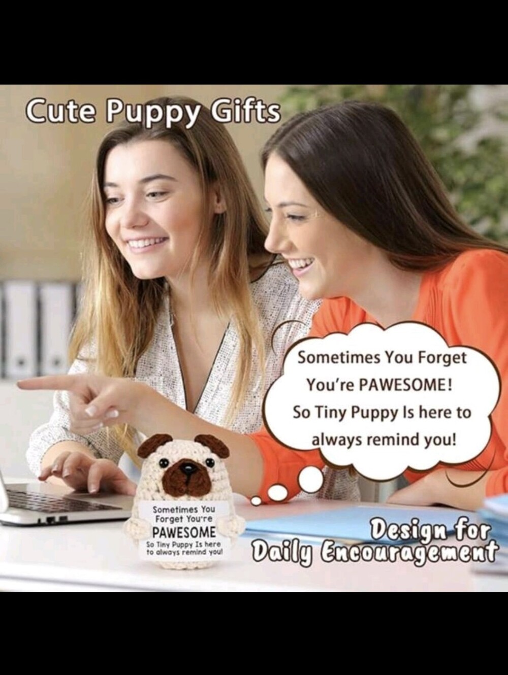 Positive Crochet Puppy Encouragement NEW - Picture 7 of 15